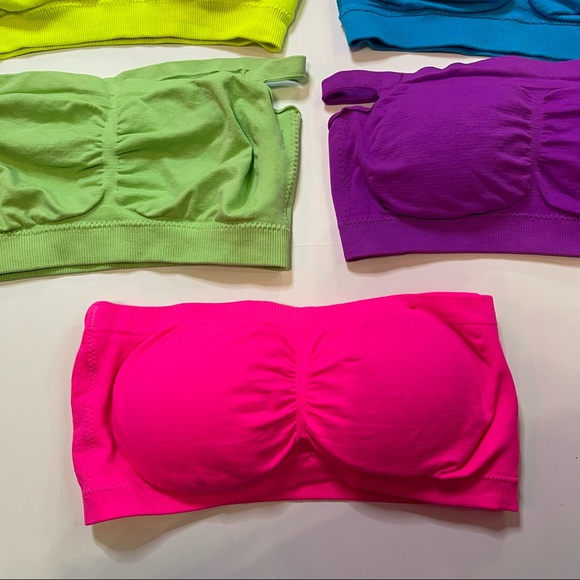 Bralettes All 6 in Neon Yellow, Green, Hot Pink, Blue & Purple Size S/M - Picture 6 of 9
